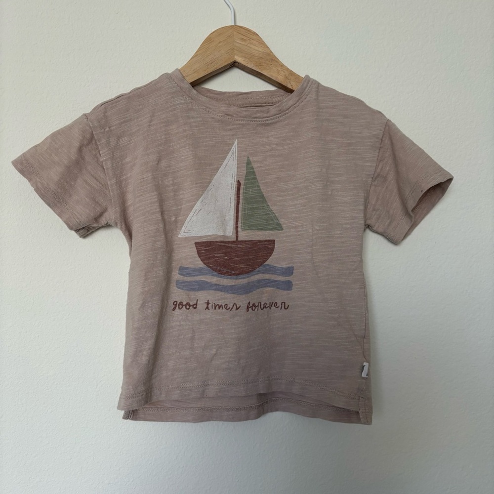 Easy Peasy Brown Sailboat T-Shirt 2T